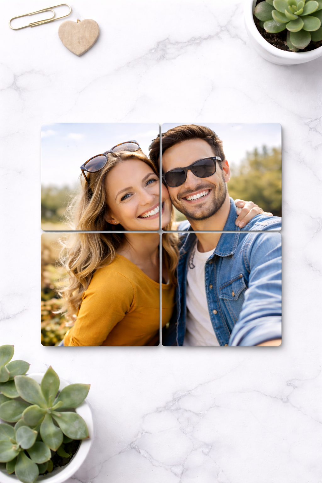 4-Piece Custom Photo Magnet Puzzle (2.5″ Squares)